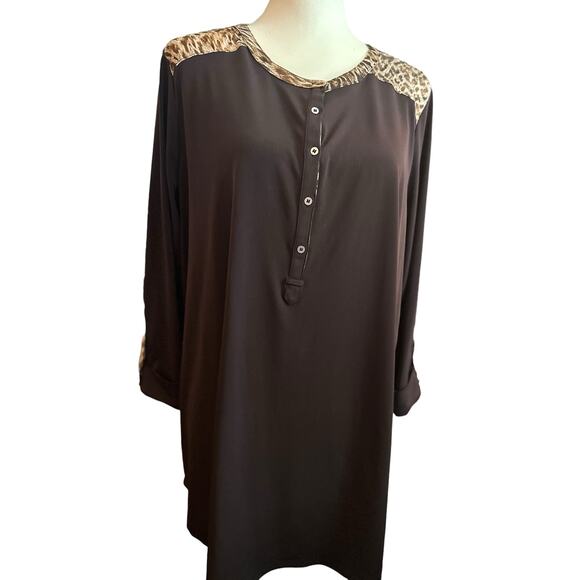 Nygard Animal Print Tunic, Plus Size 1X - Picture 1 of 9